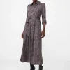 Abstract Midi Shirt Dress
