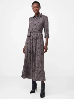 Abstract Midi Shirt Dress