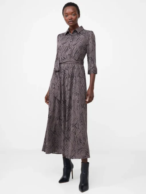 Abstract Midi Shirt Dress