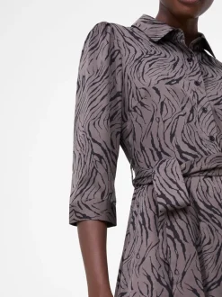Abstract Midi Shirt Dress