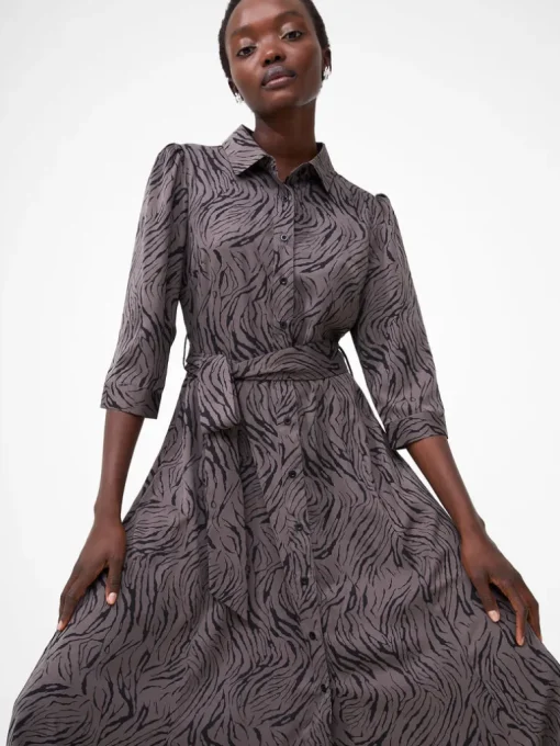 Abstract Midi Shirt Dress