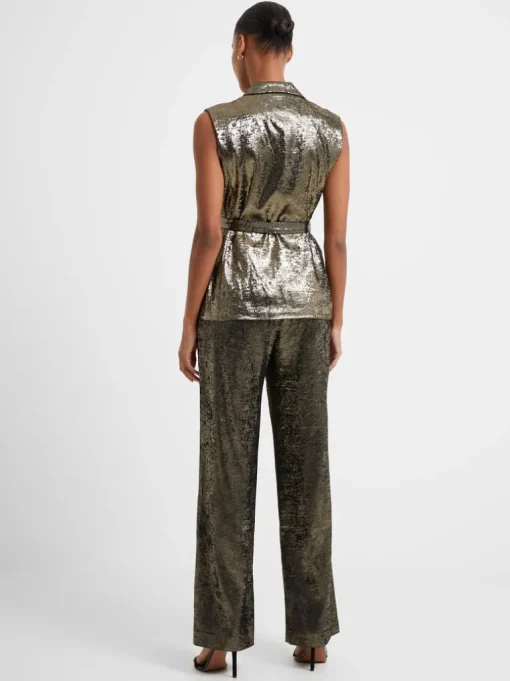 Alara Molten Metallic Sleeveless Gilet