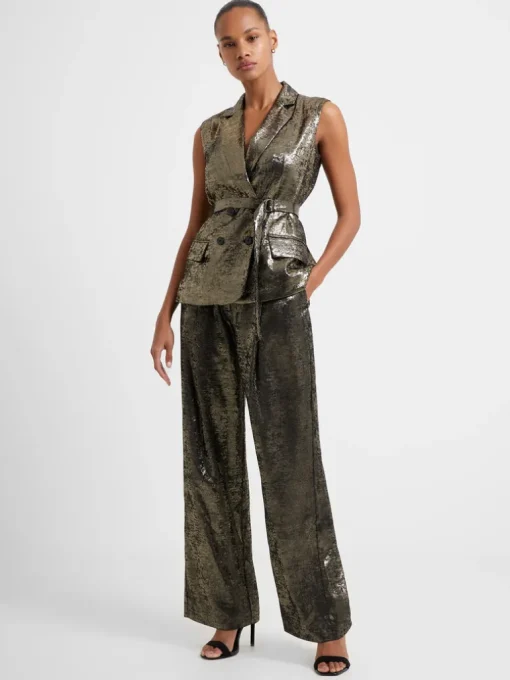 Alara Molten Metallic Sleeveless Gilet