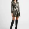 Alara Molten Metallic Tuxedo Mini Dress