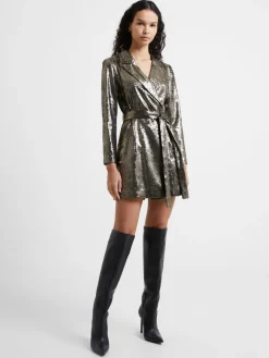 Alara Molten Metallic Tuxedo Mini Dress