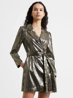 Alara Molten Metallic Tuxedo Mini Dress
