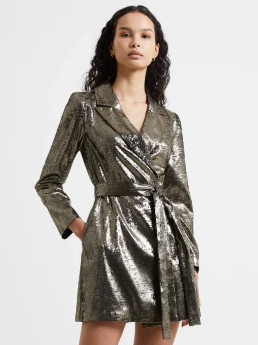 Alara Molten Metallic Tuxedo Mini Dress