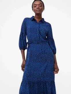 Animal Belted Midi Shirt Dress