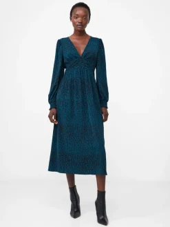 Animal Empire Waist Midi Dress