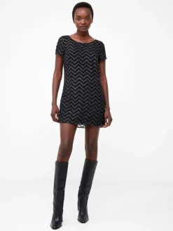 Ashton Lurex Chevron Mini Dress