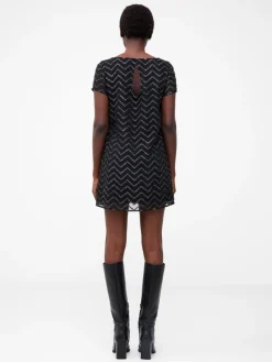 Ashton Lurex Chevron Mini Dress
