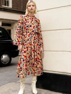 Avery Burn-Out Midi Dress