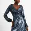 Bisma Sequin Wrap Mini Dress