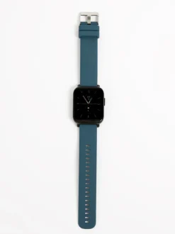 Blue Silicone Strap Watch with Digital Dial