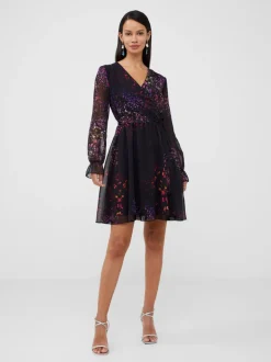 Bodine Wrap Printed Mini Dress