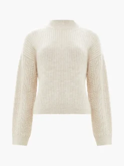 Cable Knit Arm High Neck Jumper