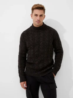 Cable Knit Roll Neck Jumper