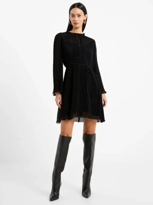 Callie Lurex Pleated Mini Dress