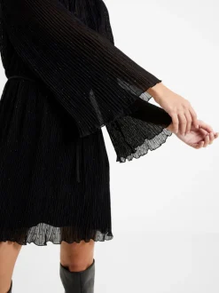 Callie Lurex Pleated Mini Dress