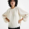 Callie Lurex Pleated Top