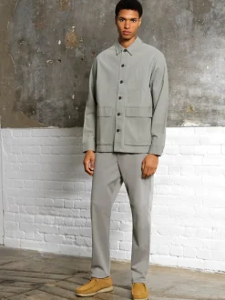 Cotton Herringbone Chore Overshirt