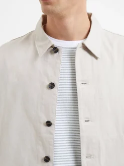 Cotton Herringbone Chore Overshirt