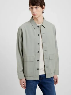 Cotton Herringbone Chore Overshirt