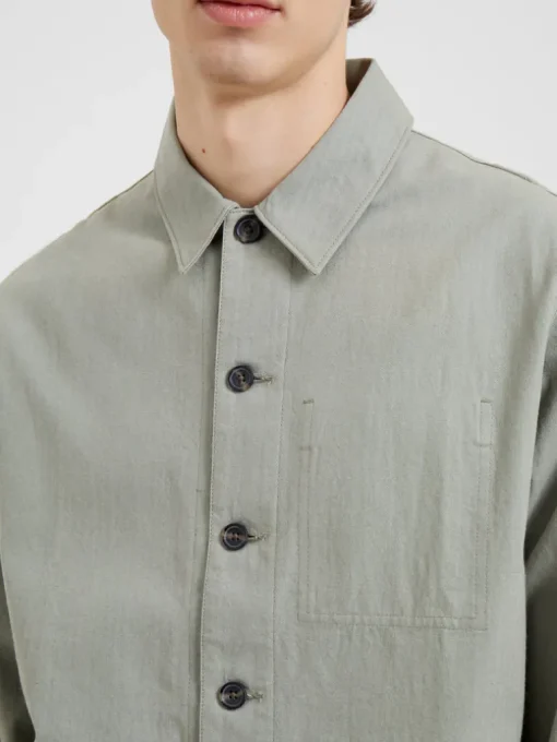 Cotton Herringbone Chore Overshirt