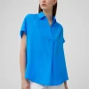 Crepe Light Cap Sleeve Popover Shirt