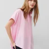 Crepe Light Cap Sleeve Popover Shirt