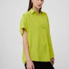 Crepe Light Cap Sleeve Popover Shirt