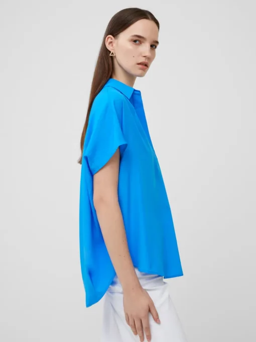 Crepe Light Cap Sleeve Popover Shirt
