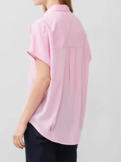 Crepe Light Cap Sleeve Popover Shirt