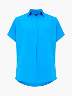 Crepe Light Cap Sleeve Popover Shirt