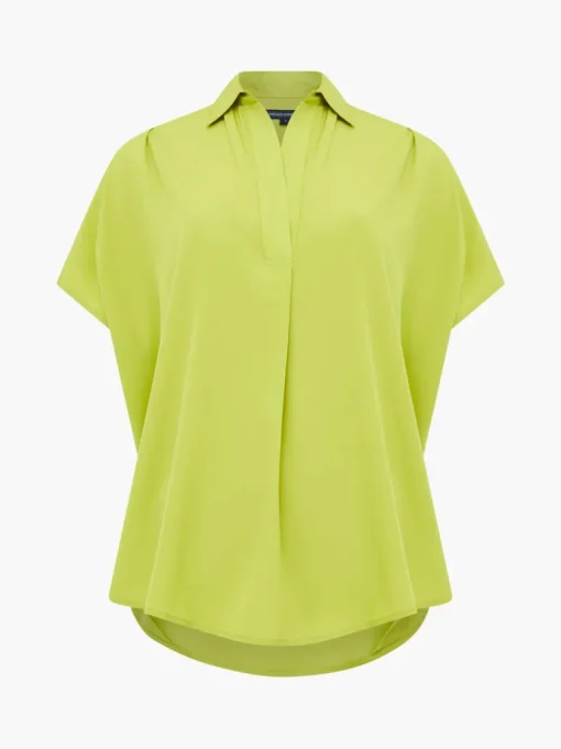 Crepe Light Cap Sleeve Popover Shirt