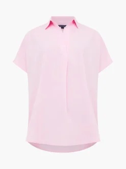 Crepe Light Cap Sleeve Popover Shirt