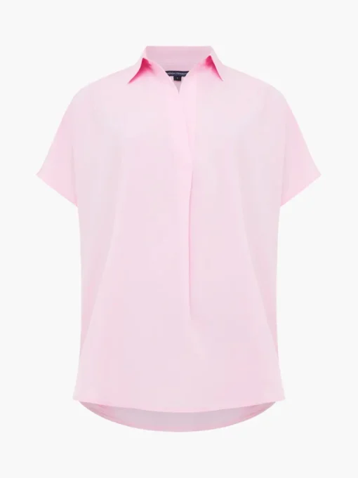 Crepe Light Cap Sleeve Popover Shirt