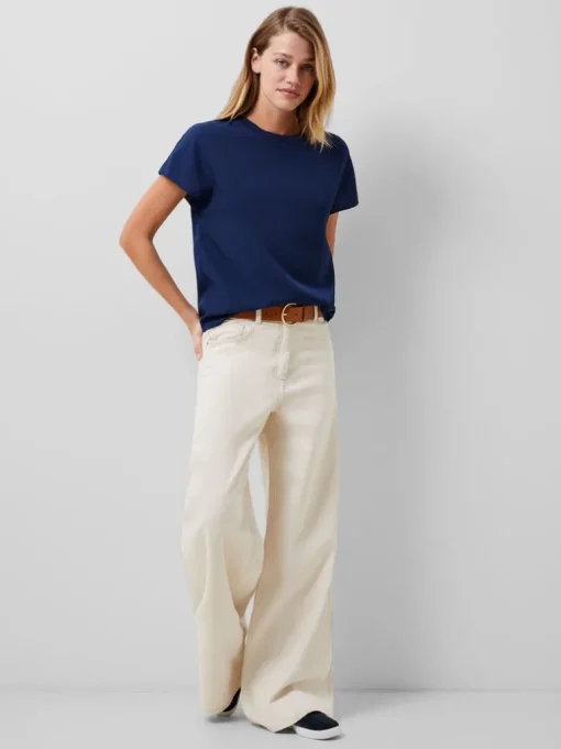 Crepe Light Crew Neck Top