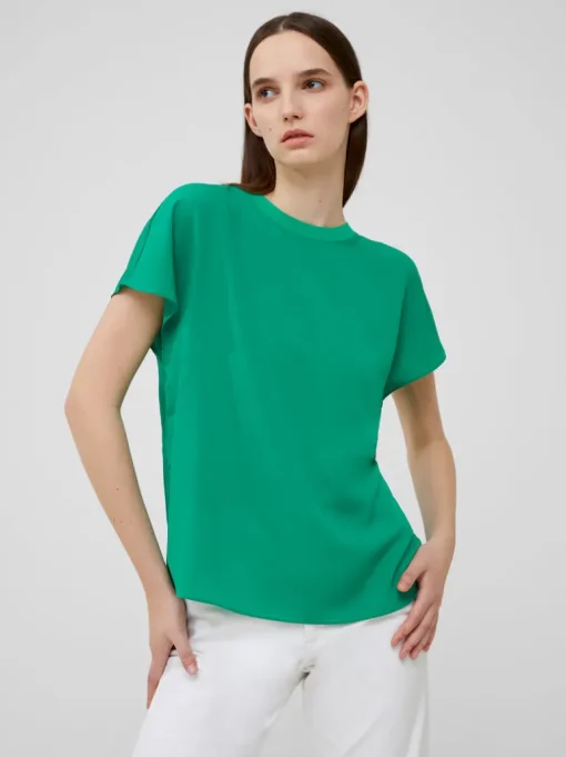 Crepe Light Crew Neck Top