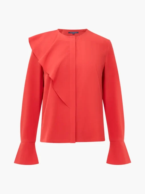 Crepe Light Recycled Asymmetric Frill Shirt