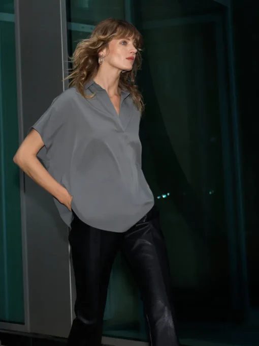 Crepe Light Recycled Popover Shirt