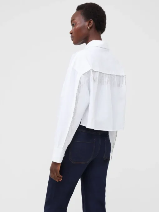 Crystal Alissa Cropped Cotton Shirt