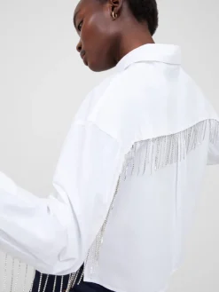 Crystal Alissa Cropped Cotton Shirt