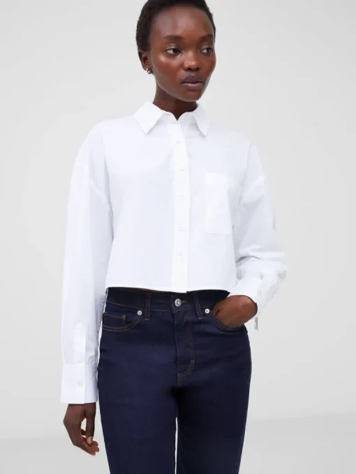 Crystal Alissa Cropped Cotton Shirt
