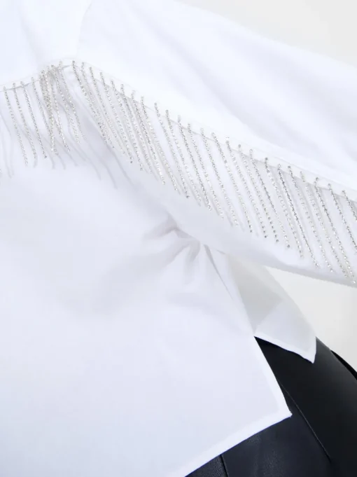 Crystal Alissa Cropped Cotton Shirt