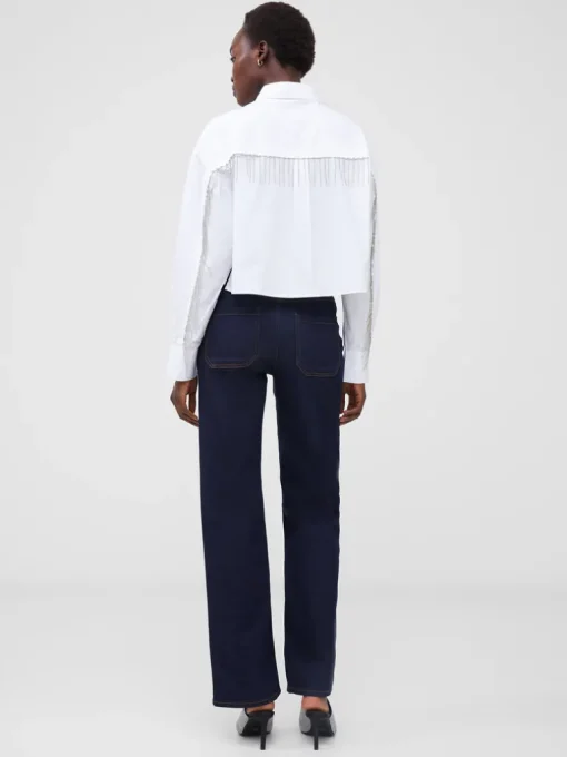 Crystal Alissa Cropped Cotton Shirt