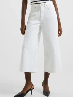 Denim Stretch White Culottes