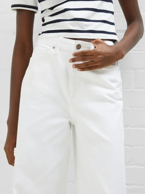 Denim Stretch White Culottes