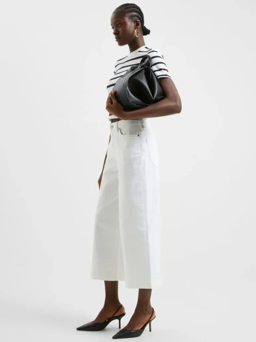 Denim Stretch White Culottes