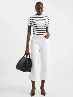 Denim Stretch White Culottes